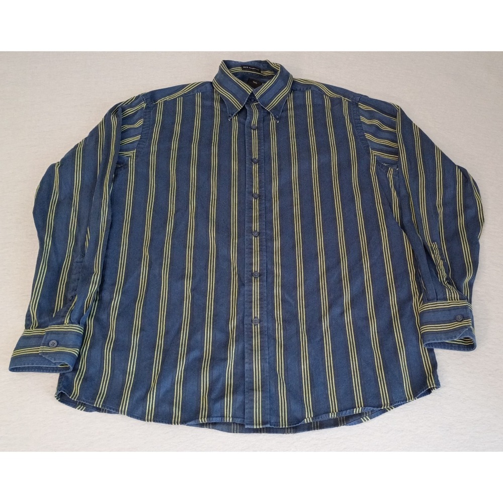 J. Ferrar Modern Fit 80/2 Mercerized Dress Shirt Mens Sz L 16-16.5 Blue Cotton